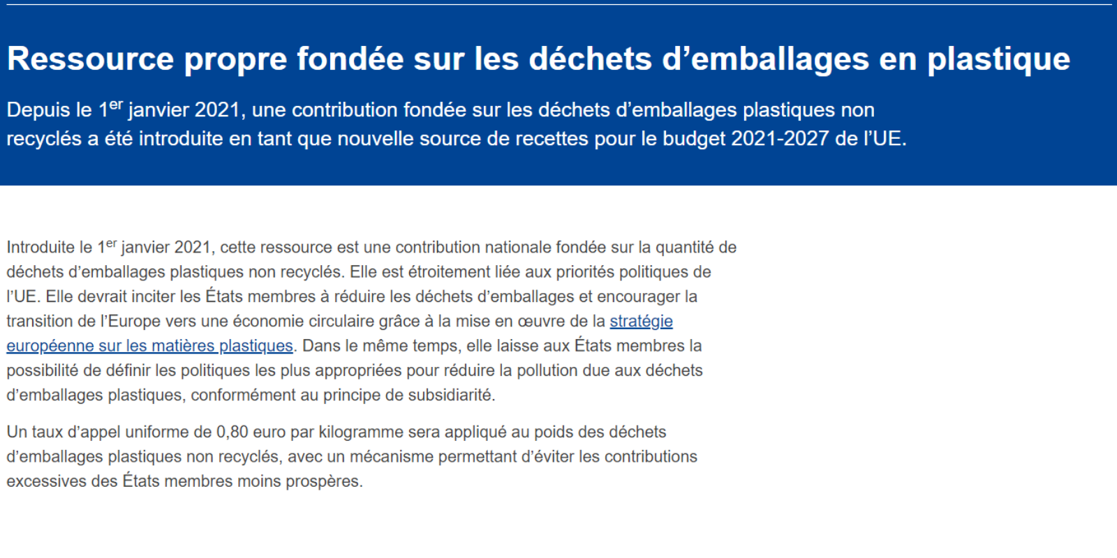 Contribution plastique de l’Union européenne :  la France a payé 1,2 milliard d’euros en 2021 