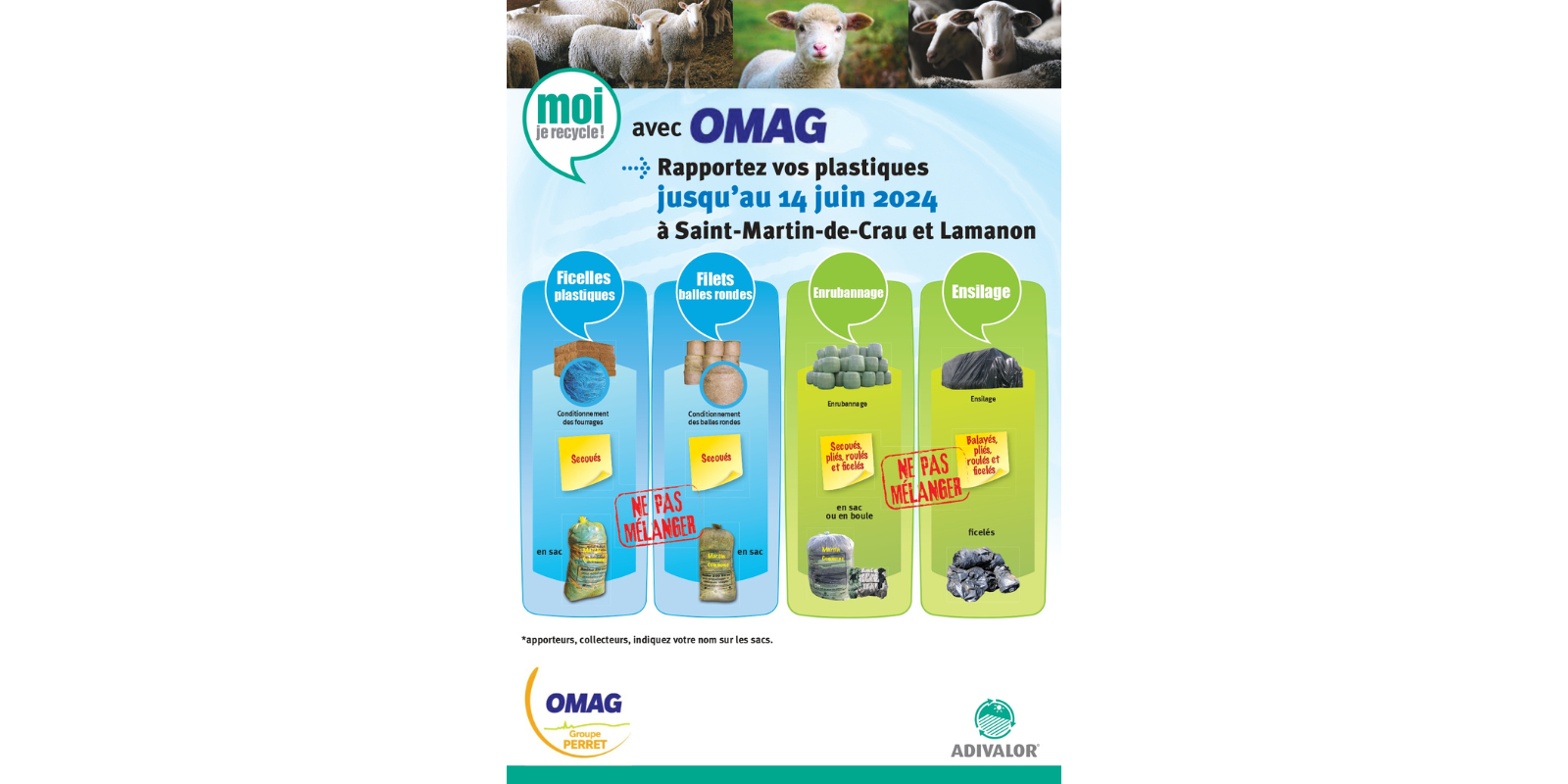 OMAG SAP lance la première collecte de plastiques agricoles usagés d\'élevage à Saint-Martin de Crau et Lamanon (13) 