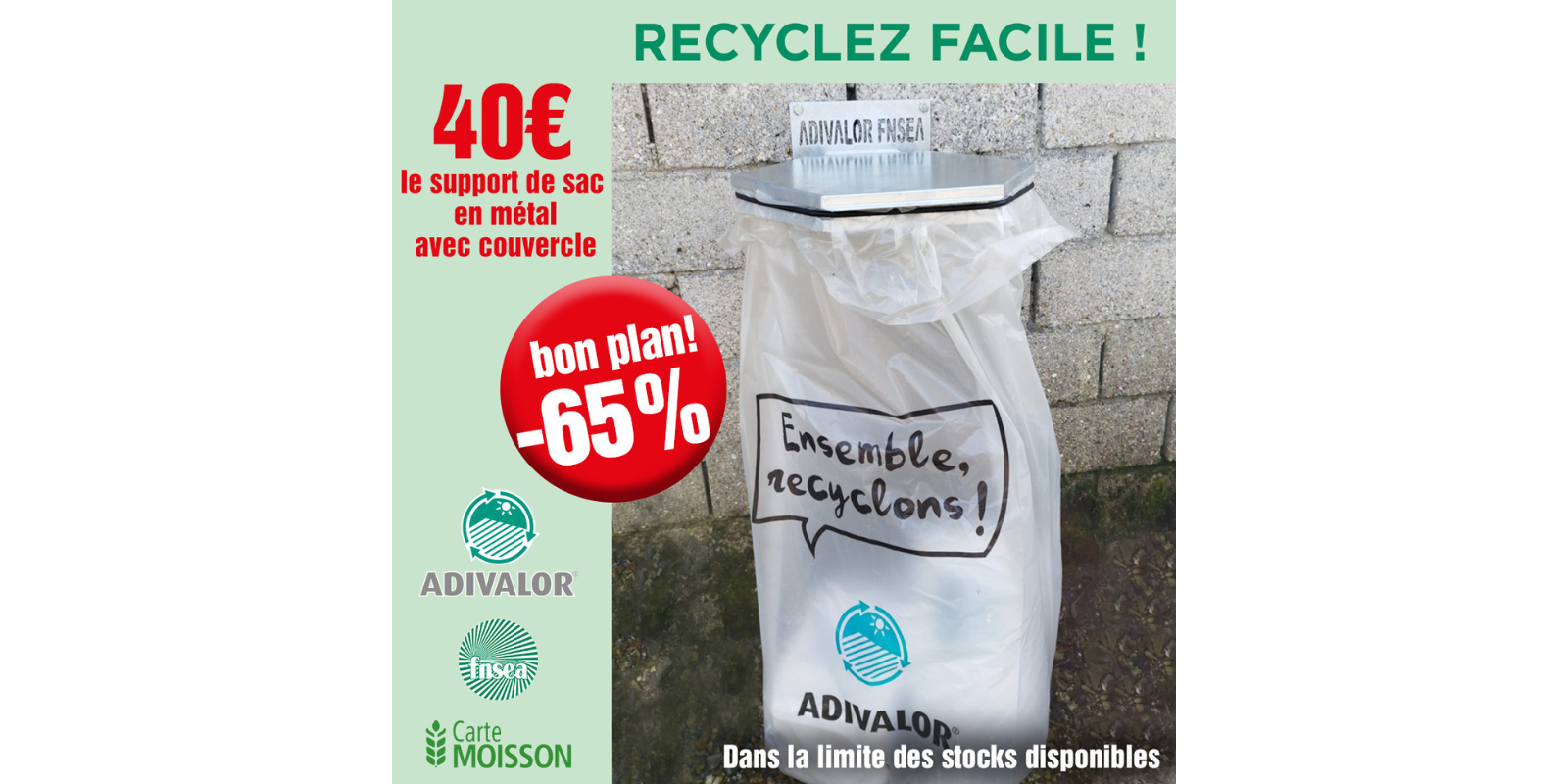 FNSEA X A.D.I.VALOR : opération spéciale supports de sacs