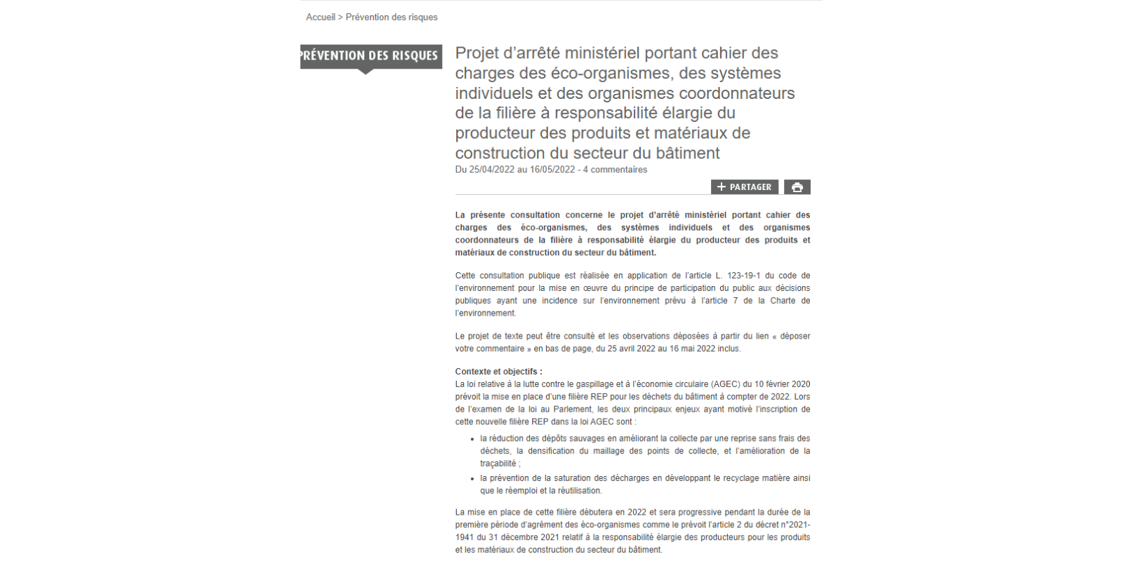 Le cahier des charges de la future filière REP pour les déchets du bâtiment a été soumis à consultation publique