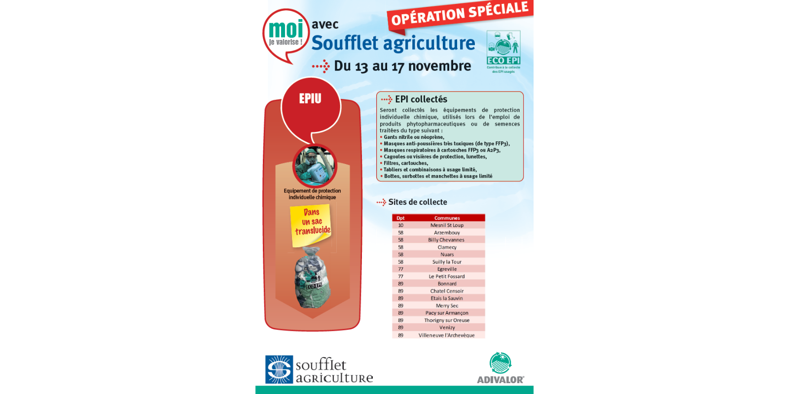 Test pilote avec Soufflet Agriculture pour la collecte des Équipements de Protection Individuels Usagés  