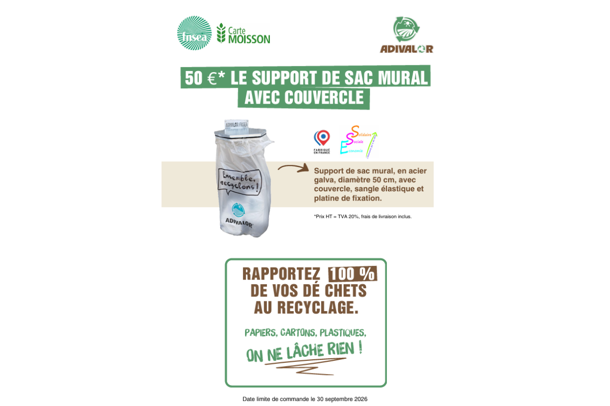 Carte Moisson et A.D.I.VALOR relancent la vente de supports de sacs